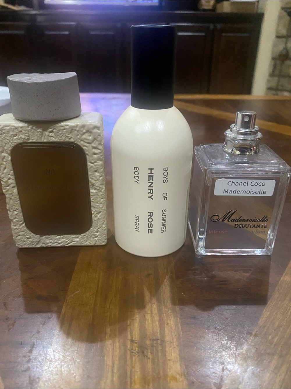 (3) fragrances - 2 Authentic and 1 perfume Weworewhat Henry rose & coco